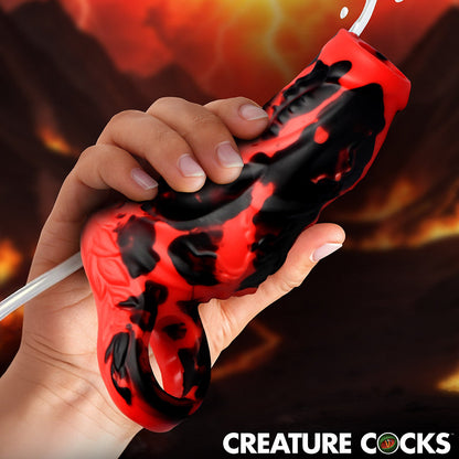 XR BRANDS - CREATURE COCKS HELL HOUND SQUIRTING SILICONE PENIS ENHANCER VERMELHO