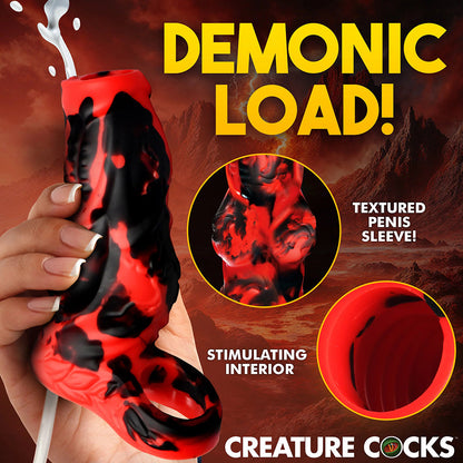 XR BRANDS - CREATURE COCKS HELL HOUND SQUIRTING SILICONE PENIS ENHANCER VERMELHO