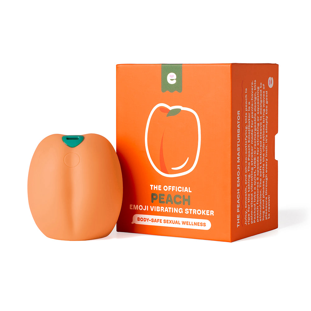 EMOJIBATOR - PEACH VIBRATING STROKER