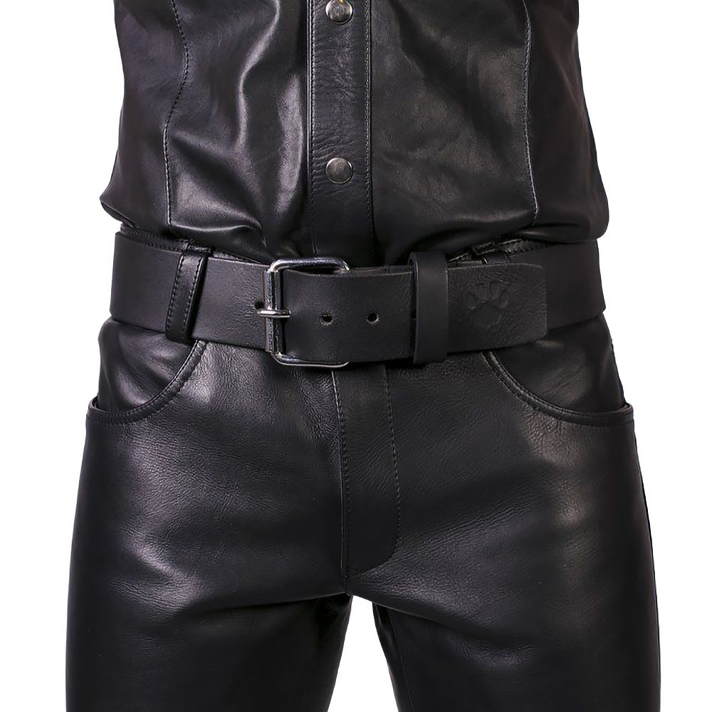 PROWLER RED - BLACK LEATHER JEANS 32 IN.