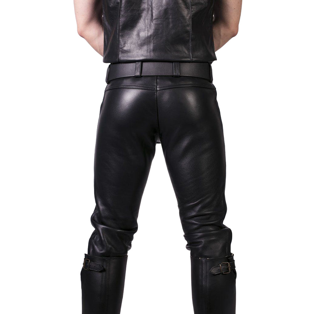 PROWLER RED - BLACK LEATHER JEANS 32 IN.