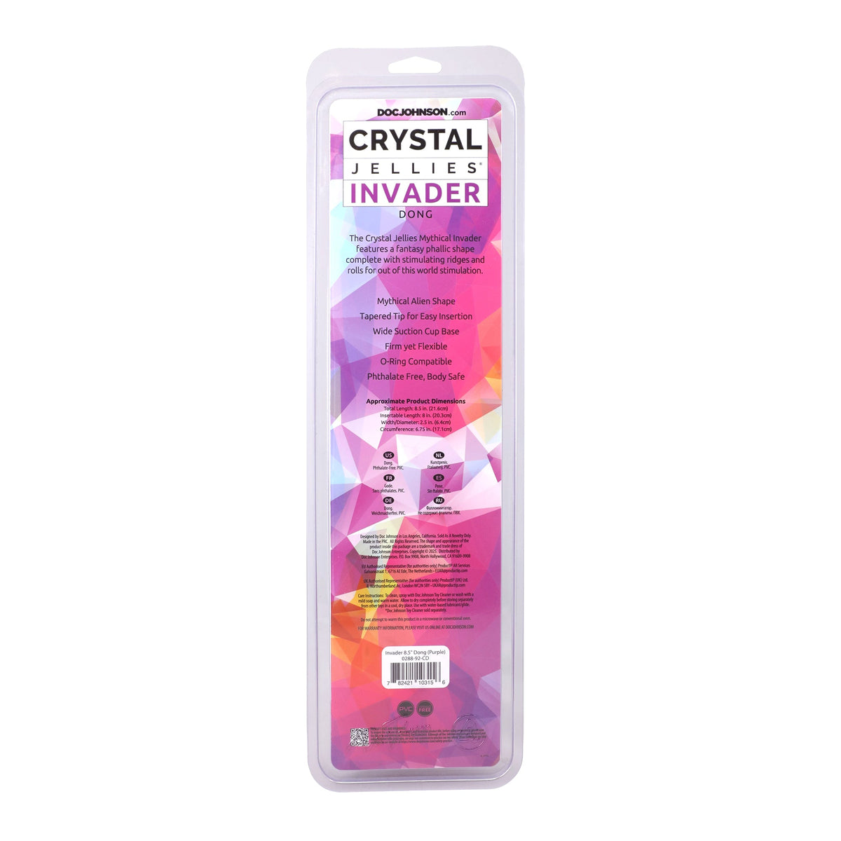 DOC JOHNSON - CRYSTAL JELLIES INVADER 8.5 IN. DILDO