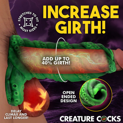XR BRANDS - CREATURE COCKS TENTA GIRTH DISPOSITIVO DE AUMENTO PENIANO EM SILICONE