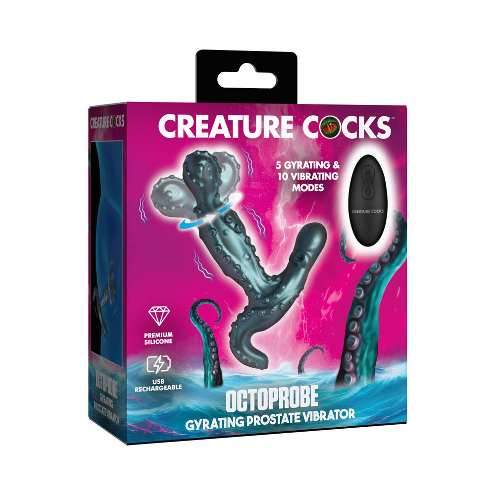 XR BRANDS - VIBRADOR DE PRÓSTATA COM ROTAÇÃO E MOVIMENTO OCTOPROBE CREATURE COCKS