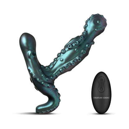 XR BRANDS - VIBRADOR DE PRÓSTATA COM ROTAÇÃO E MOVIMENTO OCTOPROBE CREATURE COCKS