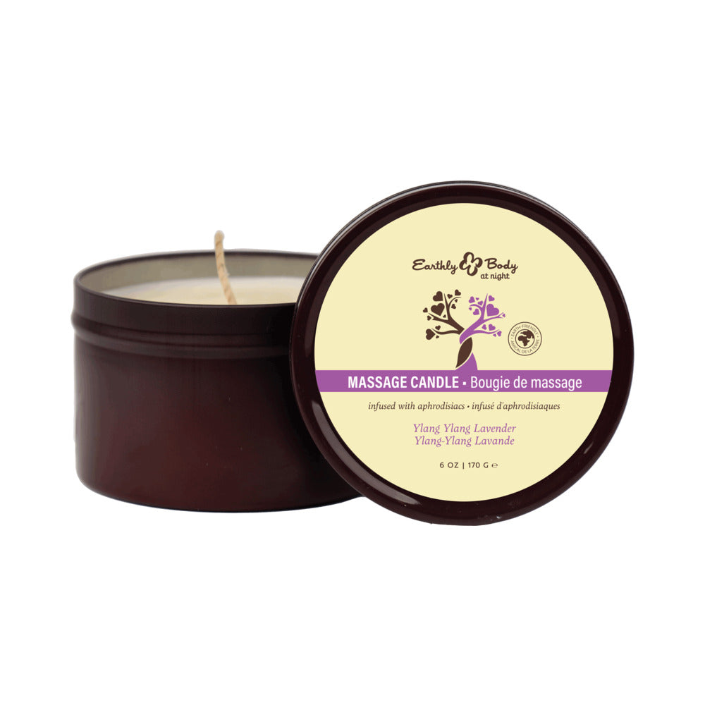 EARTHLY BODY - VELA DA COLEÇÃO AFRODISÍACA AT NIGHT YLANG YLANG LAVANDA 6 OZ.