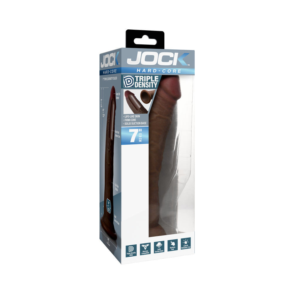 CURVE NOVELTIES - DILDO JOCK HARD-CORE DE TRIPLA DENSIDADE 7 POL. ESCURO