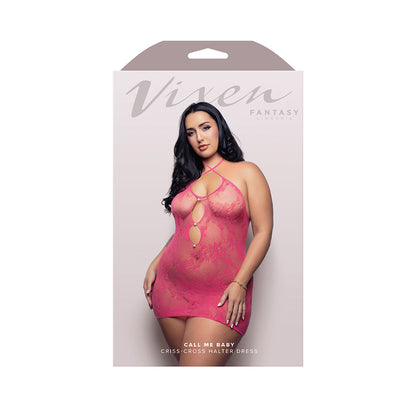FANTASY LINGERIE - VIXEN CALL ME BABY CRISS-CROSS HALTER TIE DRESS WITH PEARL DETAILS HOT