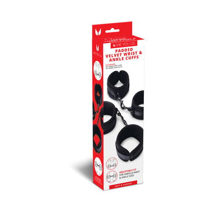 ME YOU US - CONJUNTO DE ARGOLAS DE VELUDO ACOLCHOADAS PARA PULSOS E TORNOZELOS