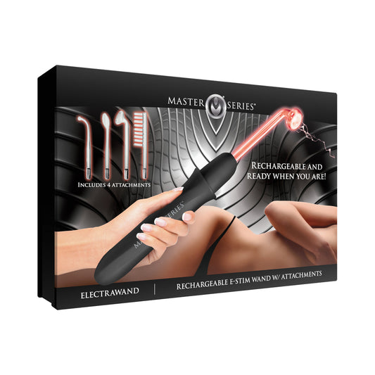 XR BRANDS - MASTER SERIES ELEKTRAWAND Varinha de E-Stim Recarregável com Acessórios Preto
