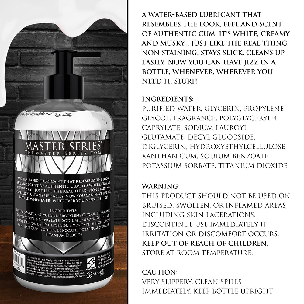 XR BRANDS - LUBRIFICANTE À BASE DE ÁGUA COM AROMA A ESPERMA MASTER SERIES 16 OZ.