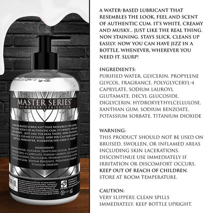 XR BRANDS - LUBRIFICANTE À BASE DE ÁGUA COM AROMA A ESPERMA MASTER SERIES 16 OZ.