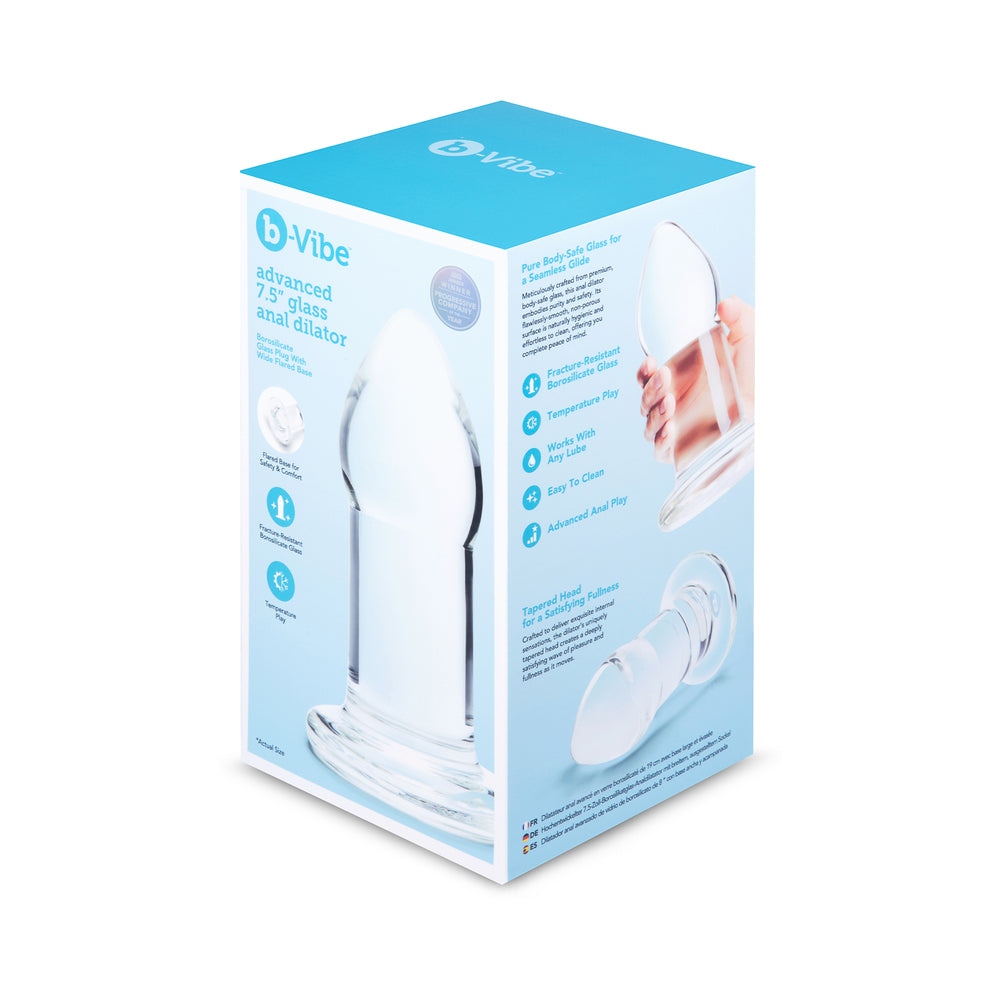 B-VIBE - DILATADOR ANAL EM VIDRO AVANÇADO DE 7,5 POL.