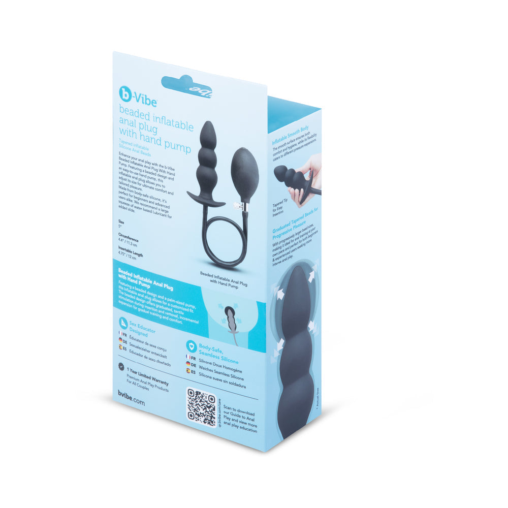 B-VIBE - BEADED INFLATABLE ANAL PLUG WITH HAND PUMP