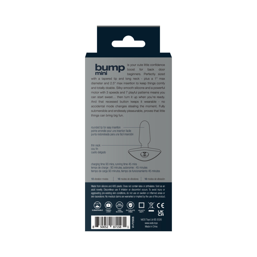 VEDO - BUMP MINI RECHARGEABLE ANAL PLUG
