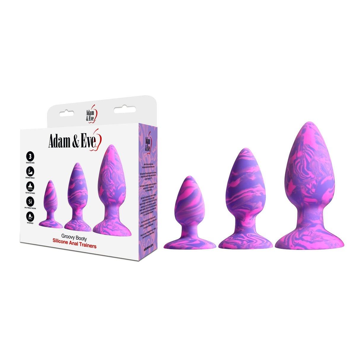ADAM & EVE - CONJUNTO DE TREINADOR ANAL EM SILICONE GROOVY BOOTY