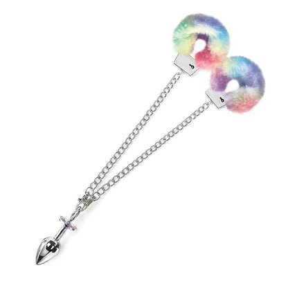 GLOBAL NOVELTIES - CONJUNTO DE PLUG ANAL DE METAL NIXIE E ALGEMAS COM PELO MÉDIO UNICÓRNIO