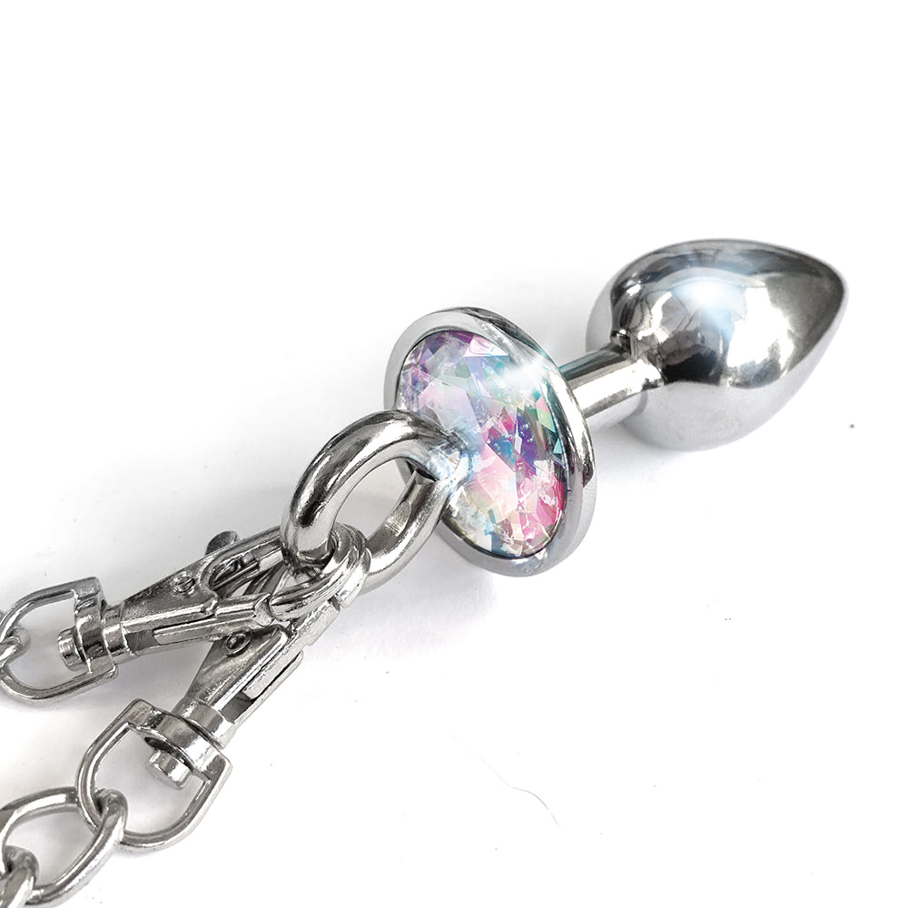 GLOBAL NOVELTIES - CONJUNTO DE PLUG ANAL DE METAL NIXIE E ALGEMAS COM PELO MÉDIO UNICÓRNIO