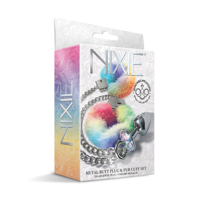 GLOBAL NOVELTIES - CONJUNTO DE PLUG ANAL DE METAL NIXIE E ALGEMAS COM PELO MÉDIO UNICÓRNIO
