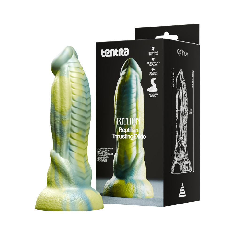 TENTRA - RITHEN REPTILIAN THRUSTING DILDO VERDE