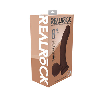 SHOTS - REALROCK DILDO VIBRATÓRIO REALISTA DE DUPLA DENSIDADE EM SILICONE COM BOLAS PESADAS 8 POL.