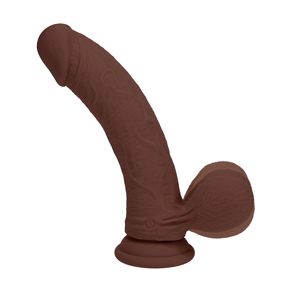 SHOTS - REALROCK DILDO VIBRATÓRIO REALISTA DE DUPLA DENSIDADE EM SILICONE COM BOLAS PESADAS 8 POL.