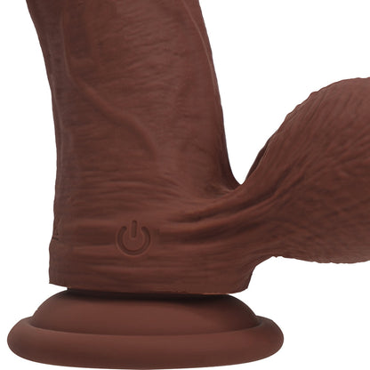 SHOTS - REALROCK DILDO VIBRATÓRIO REALISTA DE DUPLA DENSIDADE EM SILICONE COM BOLAS PESADAS 8 POL.