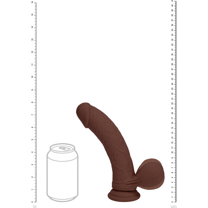 SHOTS - REALROCK DILDO VIBRATÓRIO REALISTA DE DUPLA DENSIDADE EM SILICONE COM BOLAS PESADAS 8 POL.