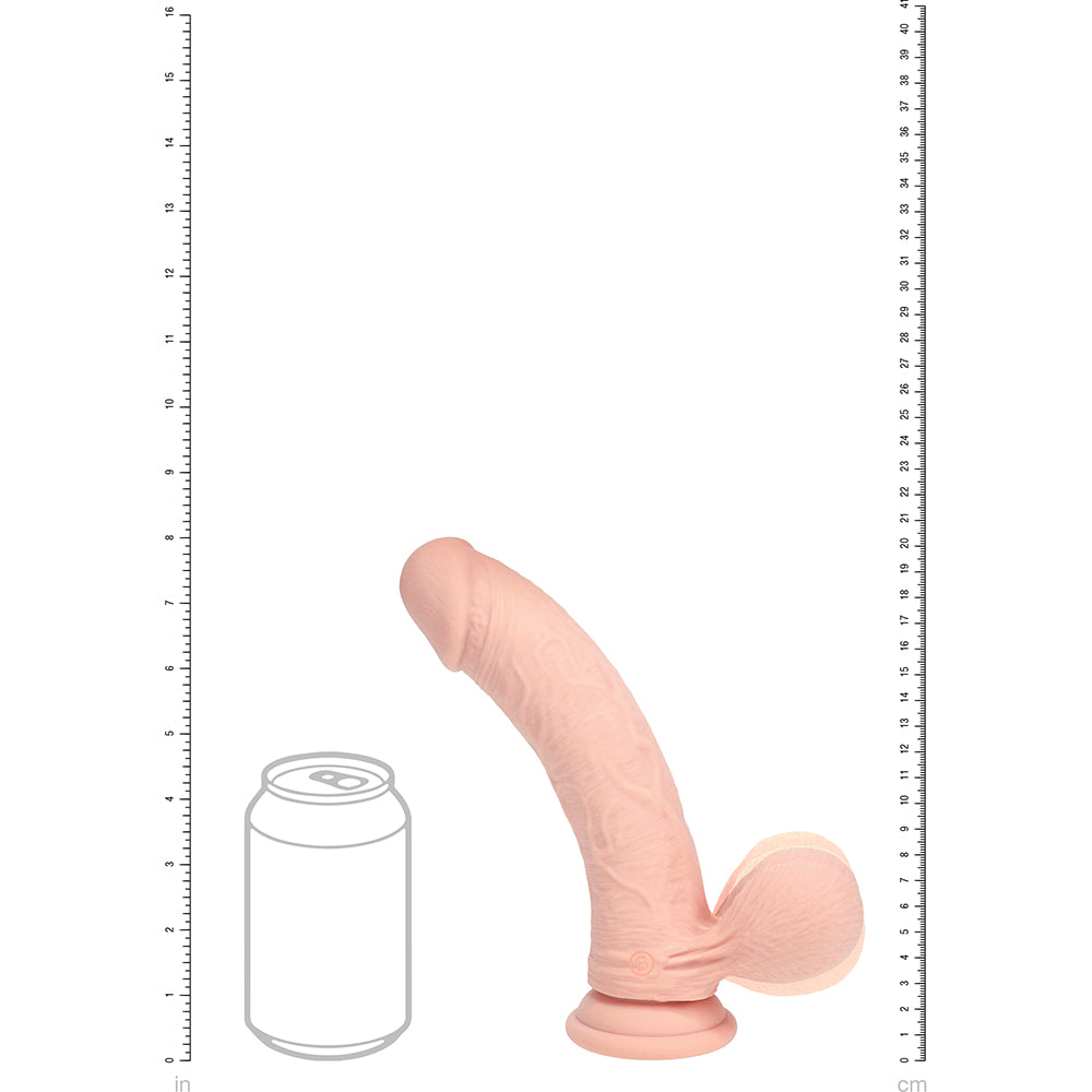 SHOTS - REALROCK DILDO VIBRATÓRIO REALISTA DE DUPLA DENSIDADE EM SILICONE COM BOLAS PESADAS 8 POL.