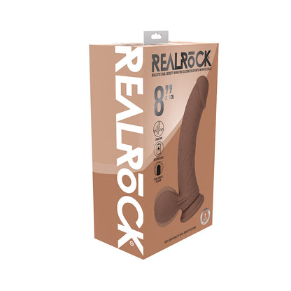 SHOTS - REALROCK DILDO VIBRATÓRIO REALISTA DE DUPLA DENSIDADE EM SILICONE COM BOLAS PESADAS 8 POL.