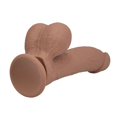 SHOTS - REALROCK DILDO VIBRATÓRIO REALISTA DE DUPLA DENSIDADE EM SILICONE COM BOLAS PESADAS 8 POL.