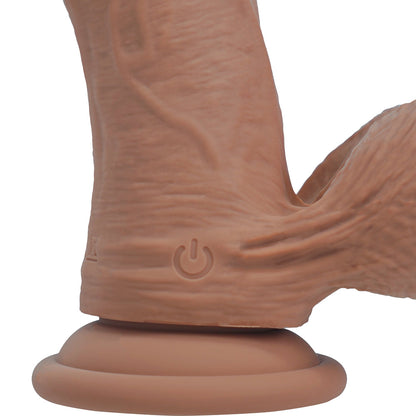 SHOTS - REALROCK DILDO VIBRATÓRIO REALISTA DE DUPLA DENSIDADE EM SILICONE COM BOLAS PESADAS 8 POL.