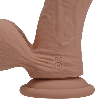 SHOTS - REALROCK DILDO VIBRATÓRIO REALISTA DE DUPLA DENSIDADE EM SILICONE COM BOLAS PESADAS 8 POL.