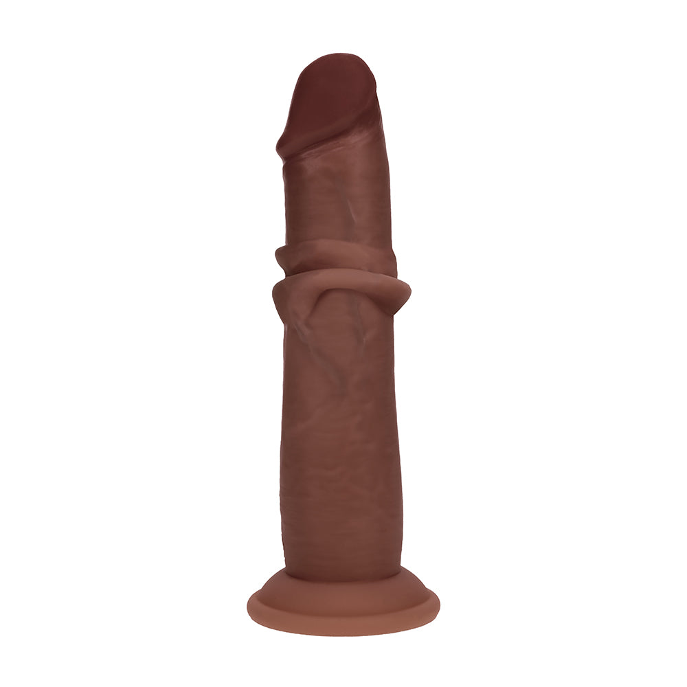SHOTS - REALROCK SLIDING SKIN DUAL DENSITY SILICONE DILDO 8 IN.