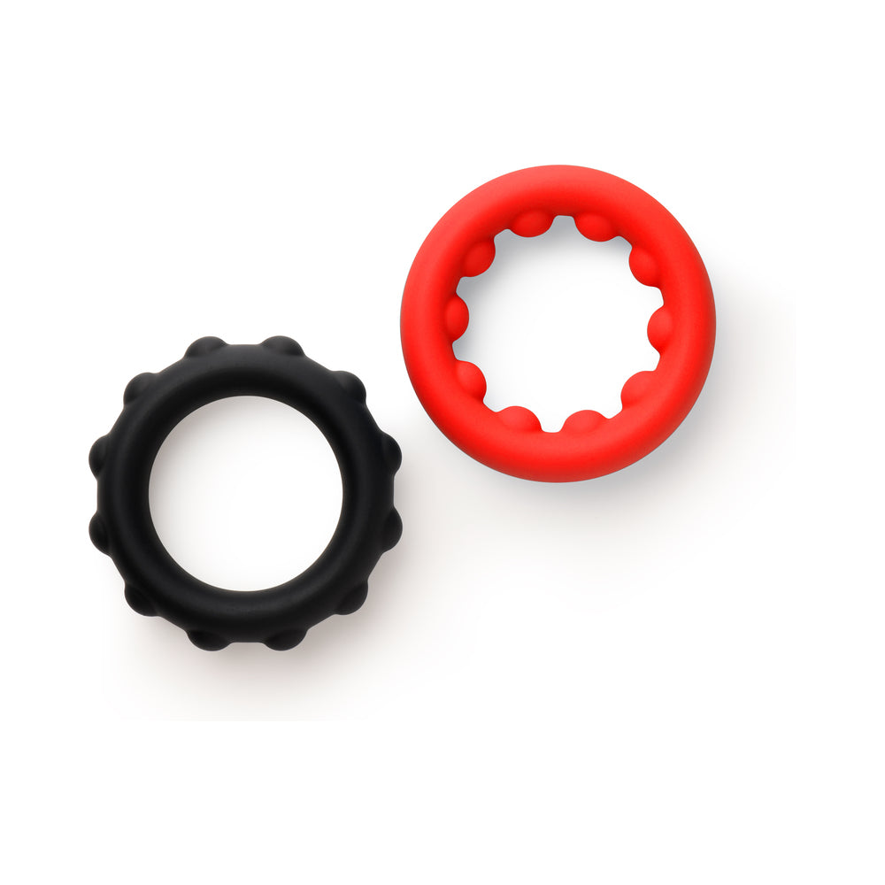CURVE NOVELTIES - CONJUNTO DE ANEIS PENIANOS C-RING DE SILICONE COM PESO PARA REALCE JOCK