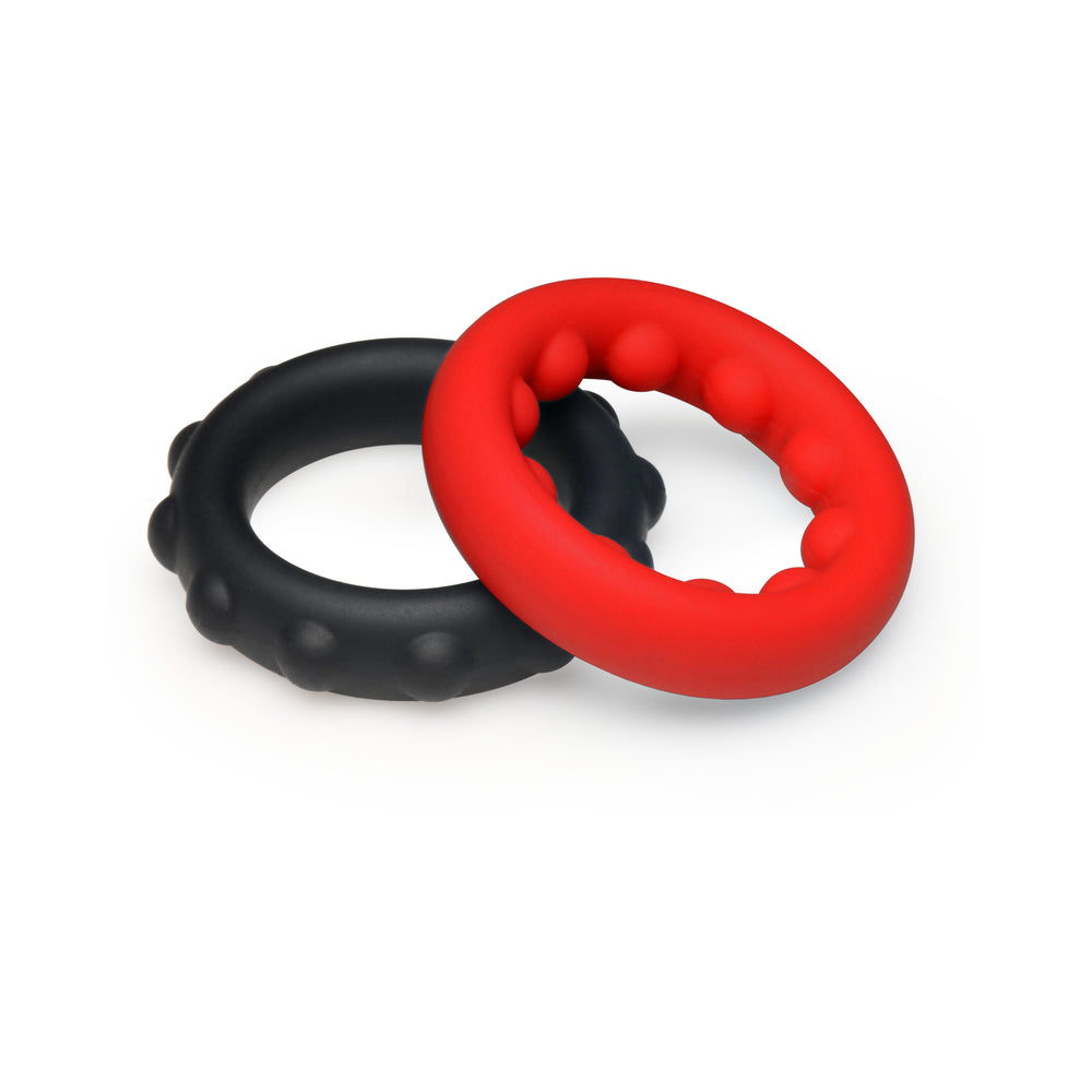 CURVE NOVELTIES - CONJUNTO DE ANEIS PENIANOS C-RING DE SILICONE COM PESO PARA REALCE JOCK