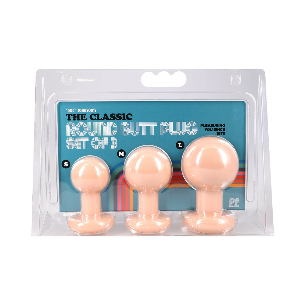DOC JOHNSON - THE CLASSIC ROUND BUTT PLUG 3 PIECE SET
