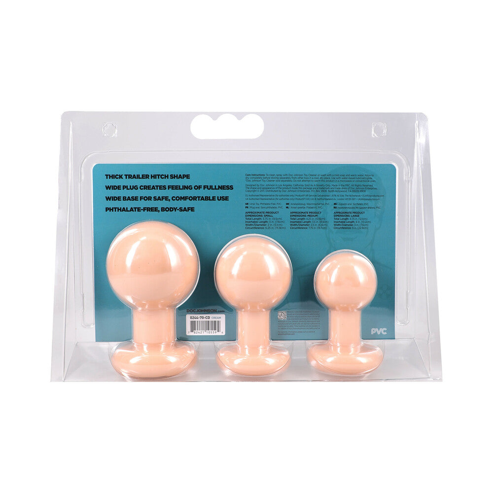 DOC JOHNSON - THE CLASSIC ROUND BUTT PLUG 3 PIECE SET
