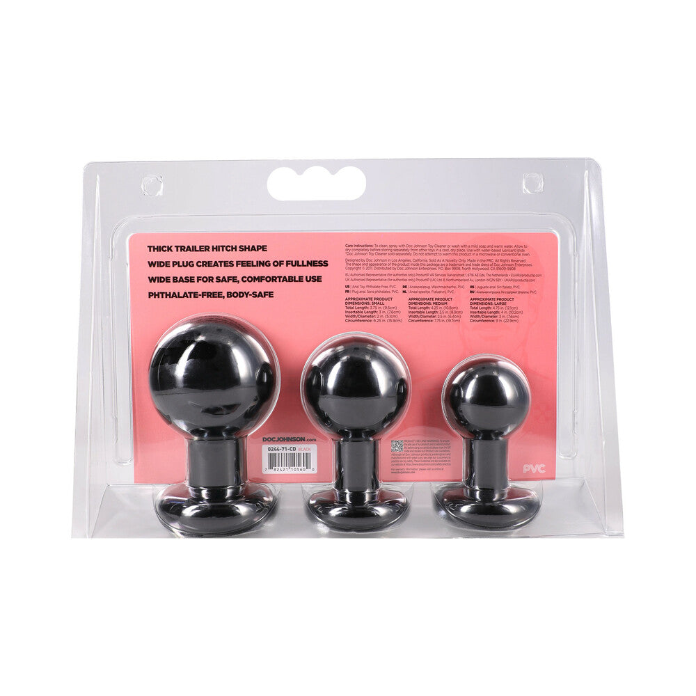 DOC JOHNSON - THE CLASSIC ROUND BUTT PLUG 3 PIECE SET