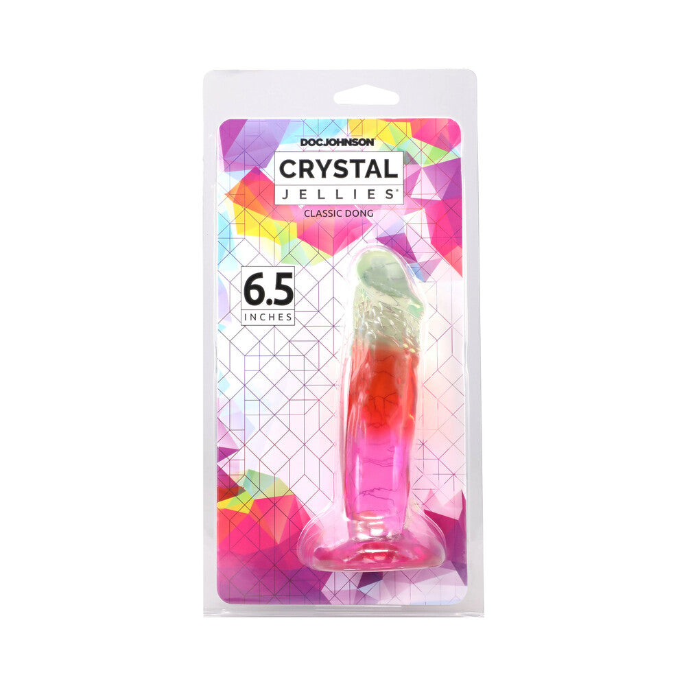 DOC JOHNSON - CRYSTAL JELLIES 6.5 IN. RAINBOW DONG