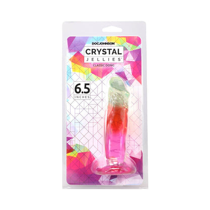 DOC JOHNSON - CRYSTAL JELLIES 6.5 IN. RAINBOW DONG