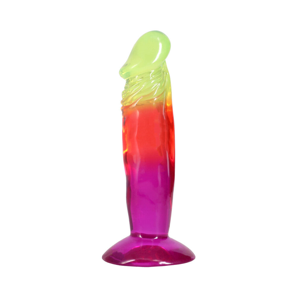DOC JOHNSON - CRYSTAL JELLIES 6.5 IN. RAINBOW DONG