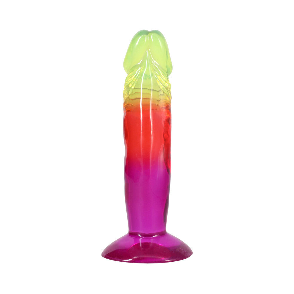 DOC JOHNSON - CRYSTAL JELLIES 6.5 IN. RAINBOW DONG