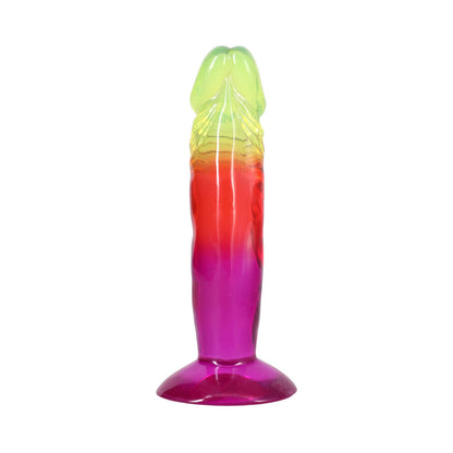 DOC JOHNSON - CRYSTAL JELLIES 6.5 IN. RAINBOW DONG