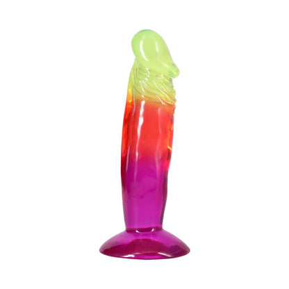 DOC JOHNSON - CRYSTAL JELLIES 6.5 IN. RAINBOW DONG