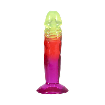 DOC JOHNSON - CRYSTAL JELLIES 6.5 IN. RAINBOW DONG