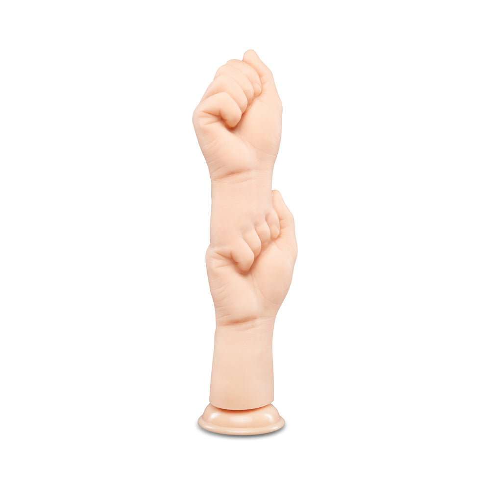 B-VIBE - FISTS 14,5 POL. DILDO REALISTA EM FORMA DE PUNHO COM VENTOSA