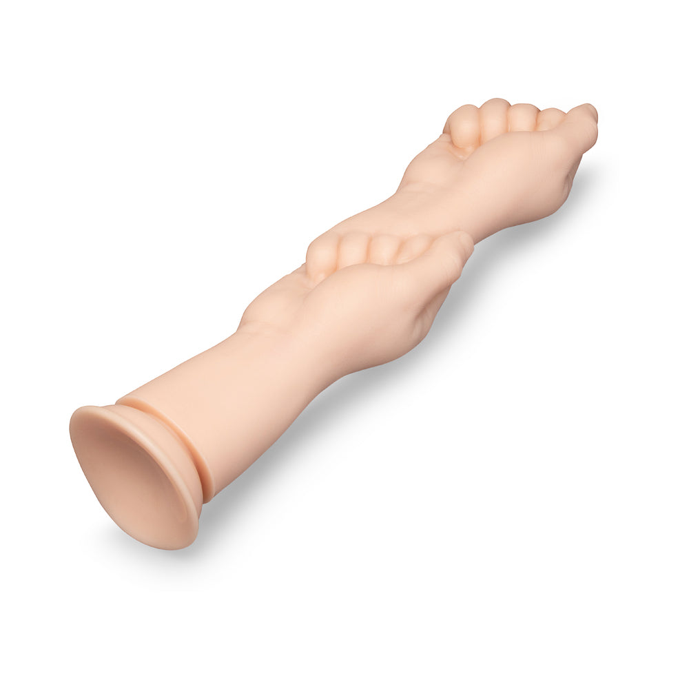 B-VIBE - FISTS 14,5 POL. DILDO REALISTA EM FORMA DE PUNHO COM VENTOSA