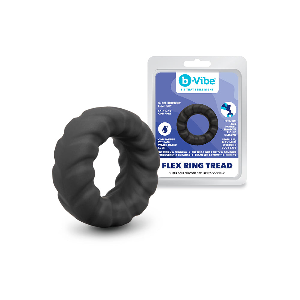 B-VIBE - ANEL PENIANO EM SILICONE COM TEXTURA FLEX RING