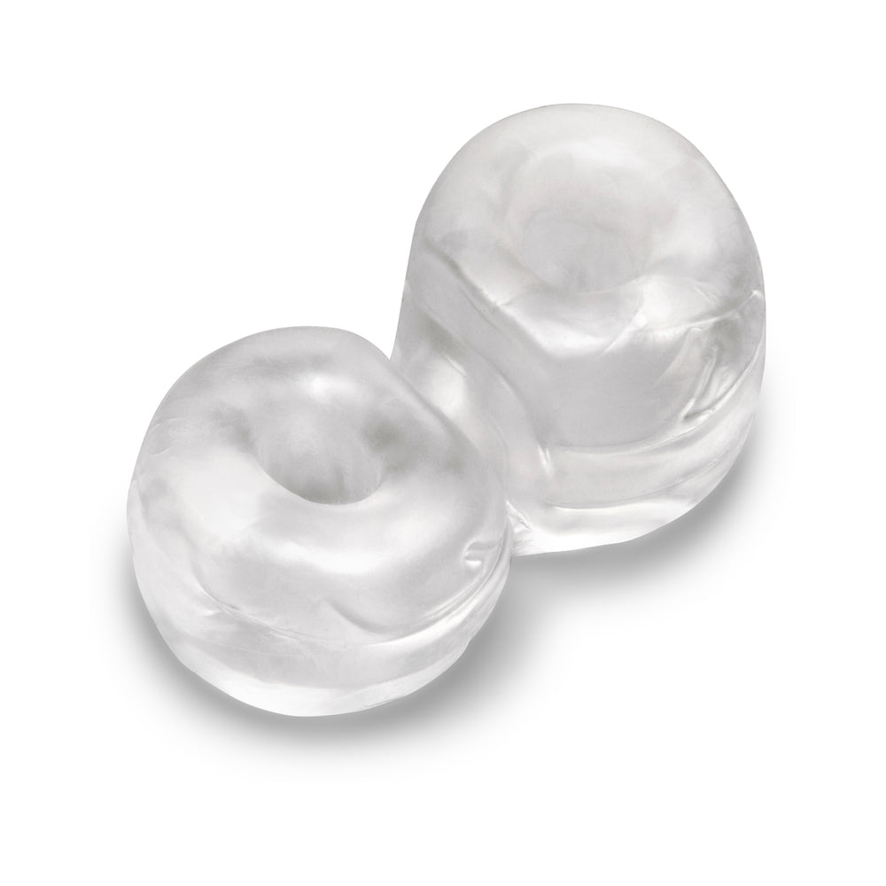 B-VIBE - STRECH-TECH DOUBLE BARREL ULTRA ELÁSTICO ANEL EM C E ALONGADOR DE TESTÍCULOS